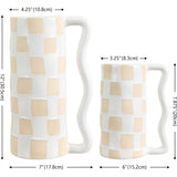 Anika Checkered Hndl Vase Set2