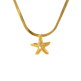 Golden Starfish Collar Necklace