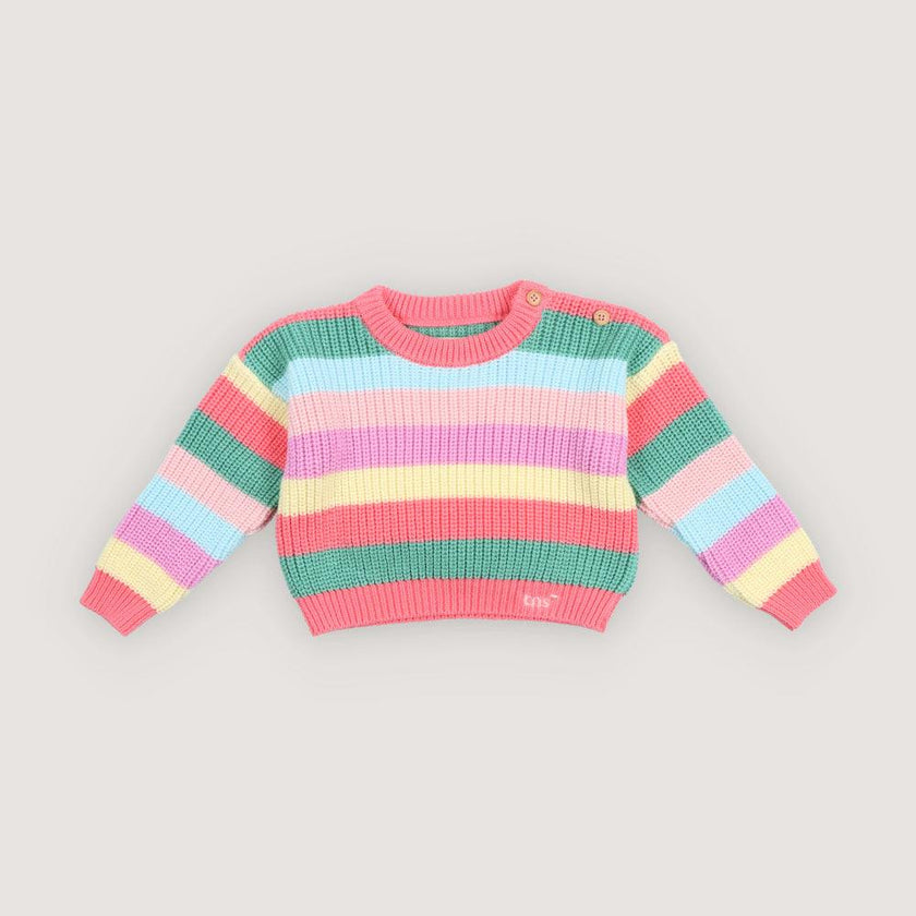 Canela Baby Jumper Flamingo Pink Multicolor Stripes