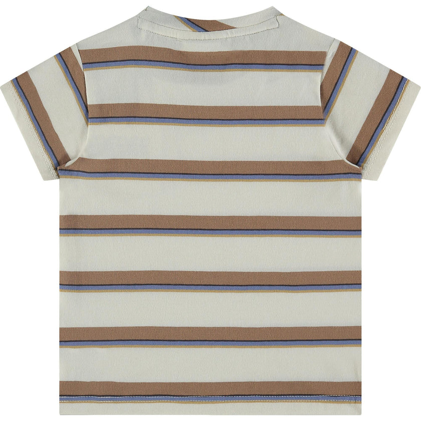 Striped Round Neck Short Sleeve T-Shirt