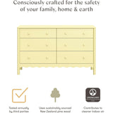 Swell 6-Drawer Assembled Dresser in Pale Yellow