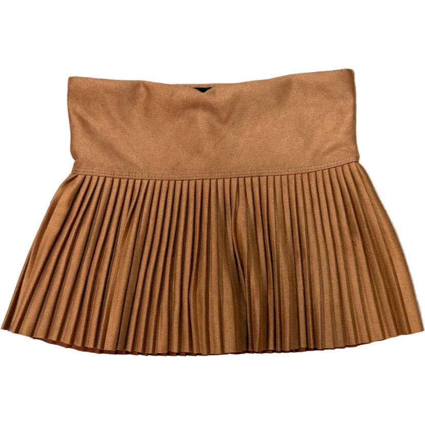 Girls Suede Pleated Skort