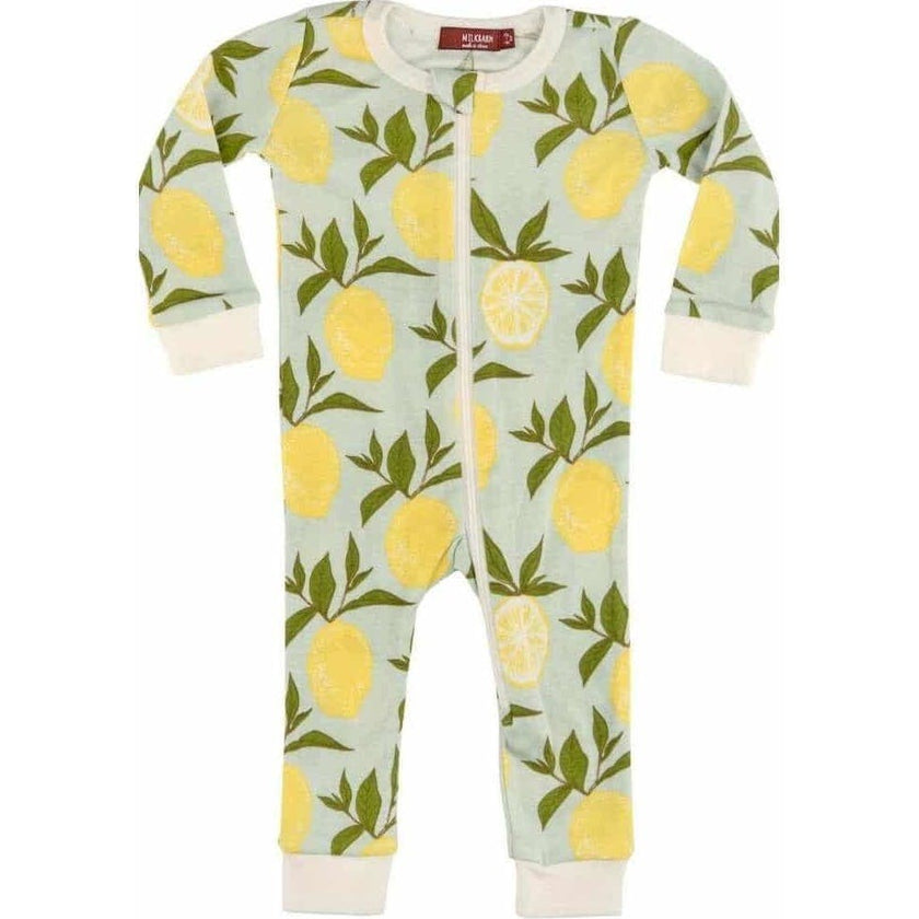 Lemon Organic Cotton Zipper Pajama
