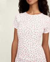 Women's Pointelle T-Shirt in Pink Floral