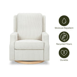 Crewe Electronic Recliner and Swivel Glider in Fog Chatham Stripe Light Wood Base