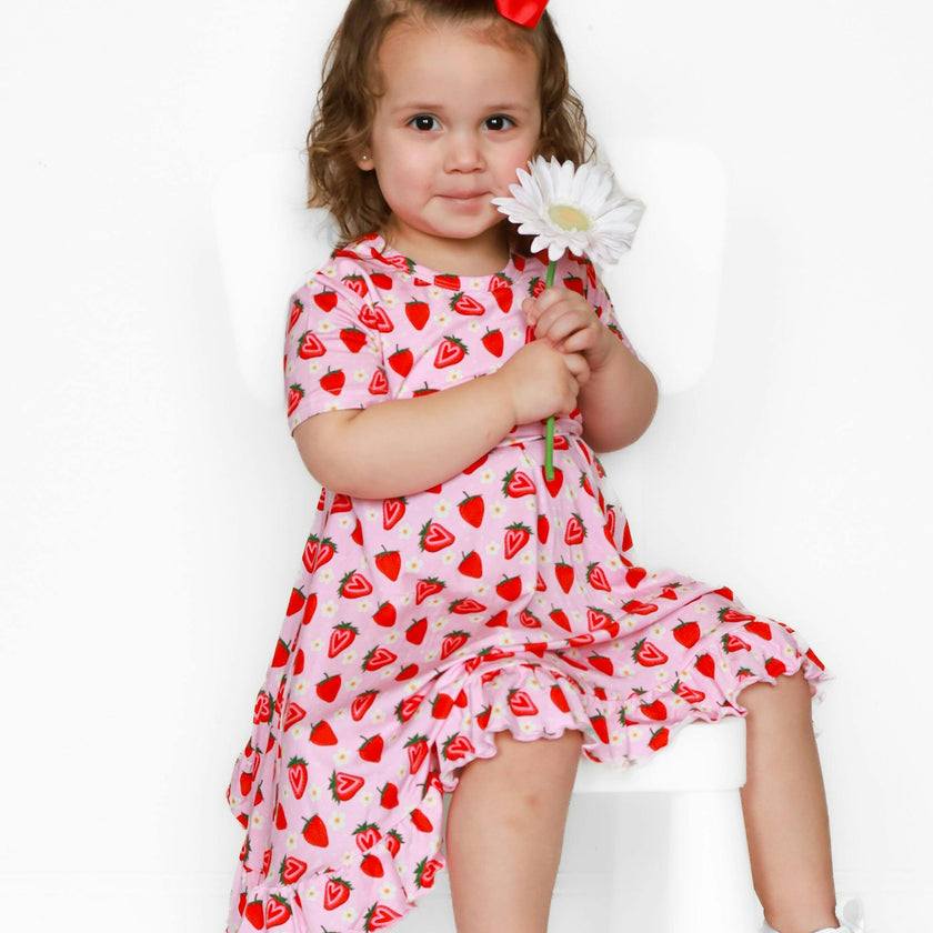 Strawberry Fields Twirl Dress, Pink