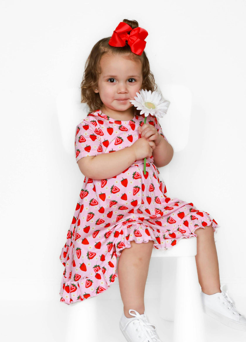 Strawberry Fields Twirl Dress, Pink