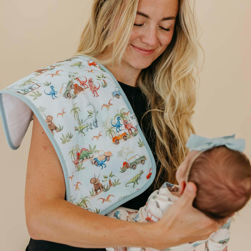 3 Pack Premium Burp Cloths - Dino Explorer