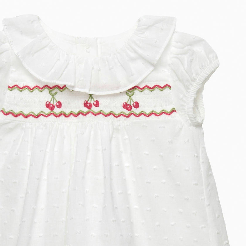 Baby My First Smocked Dress in Cherries