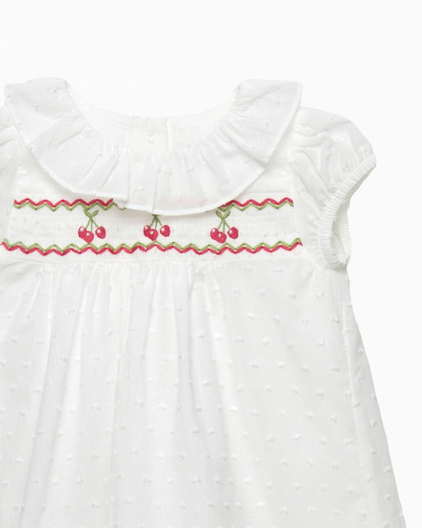 Baby My First Smocked Dress in Cherries