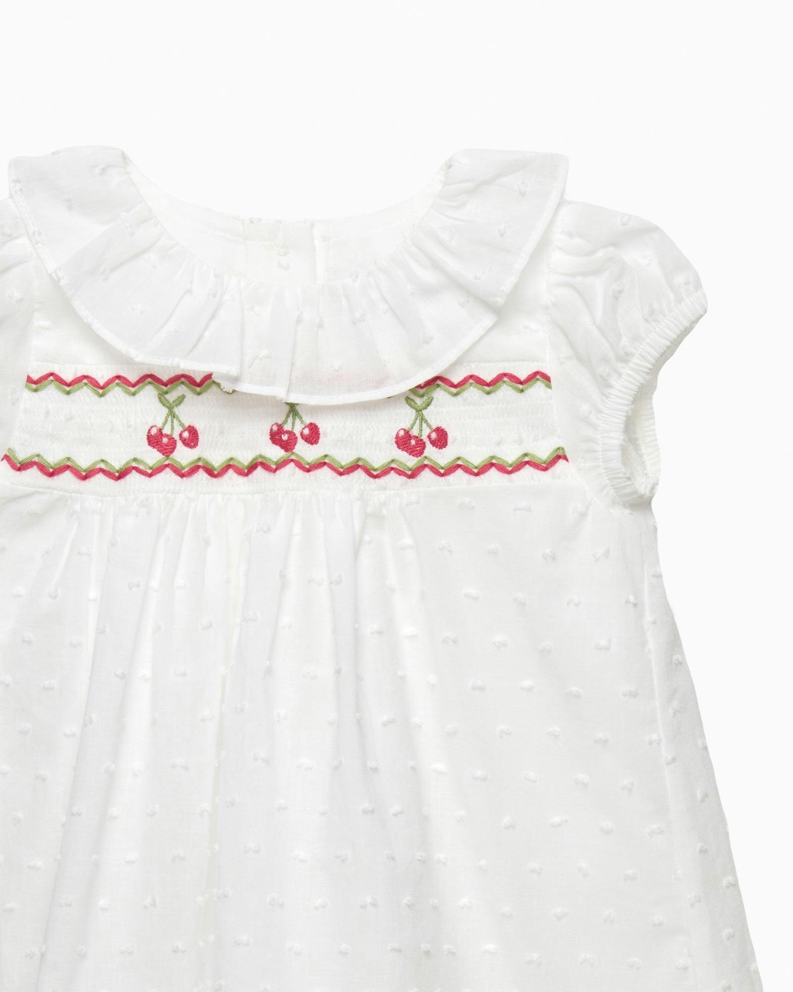 Baby My First Smocked Dress in Cherries