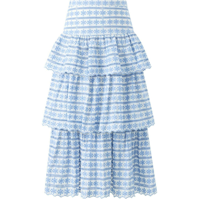 Odessa Frill Embroidered Maxi Skirt