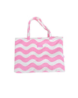 Packed Party Coastal Comfort Pink Scallops 2-in-1 Tote Towel Bag – Wave Print Beach Tote that Unfolds into a 64.5x34 Inch Towel for Beach and Pool Days