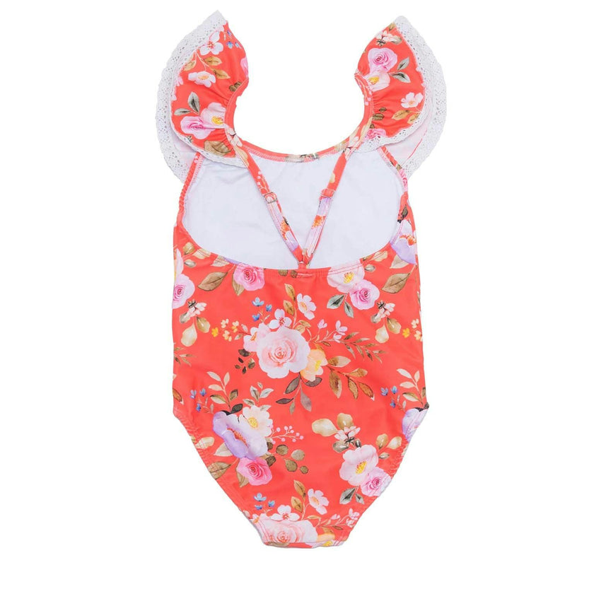 Ruffle Neck One Piece Swimsuit