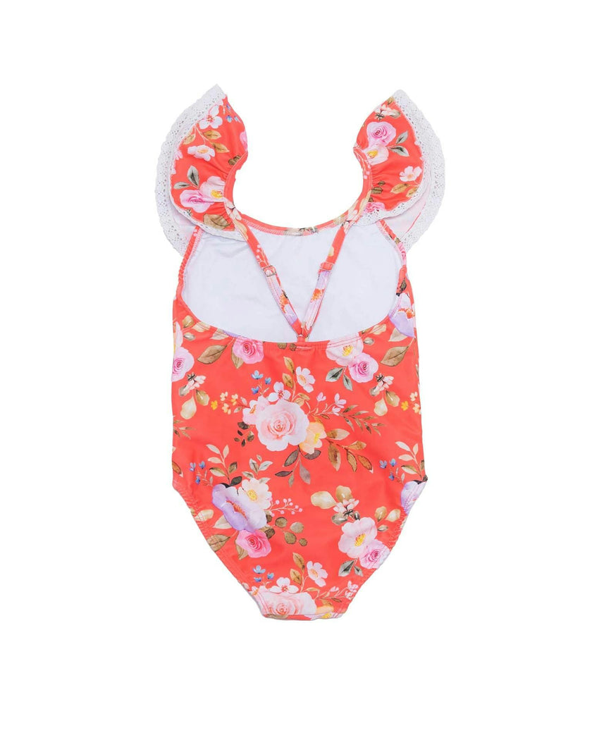 Ruffle Neck One Piece Swimsuit