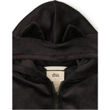 Ears Velour Hoodie, Black
