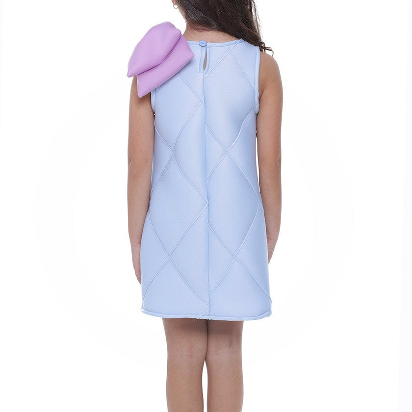 Blue Skylar Bow Dress