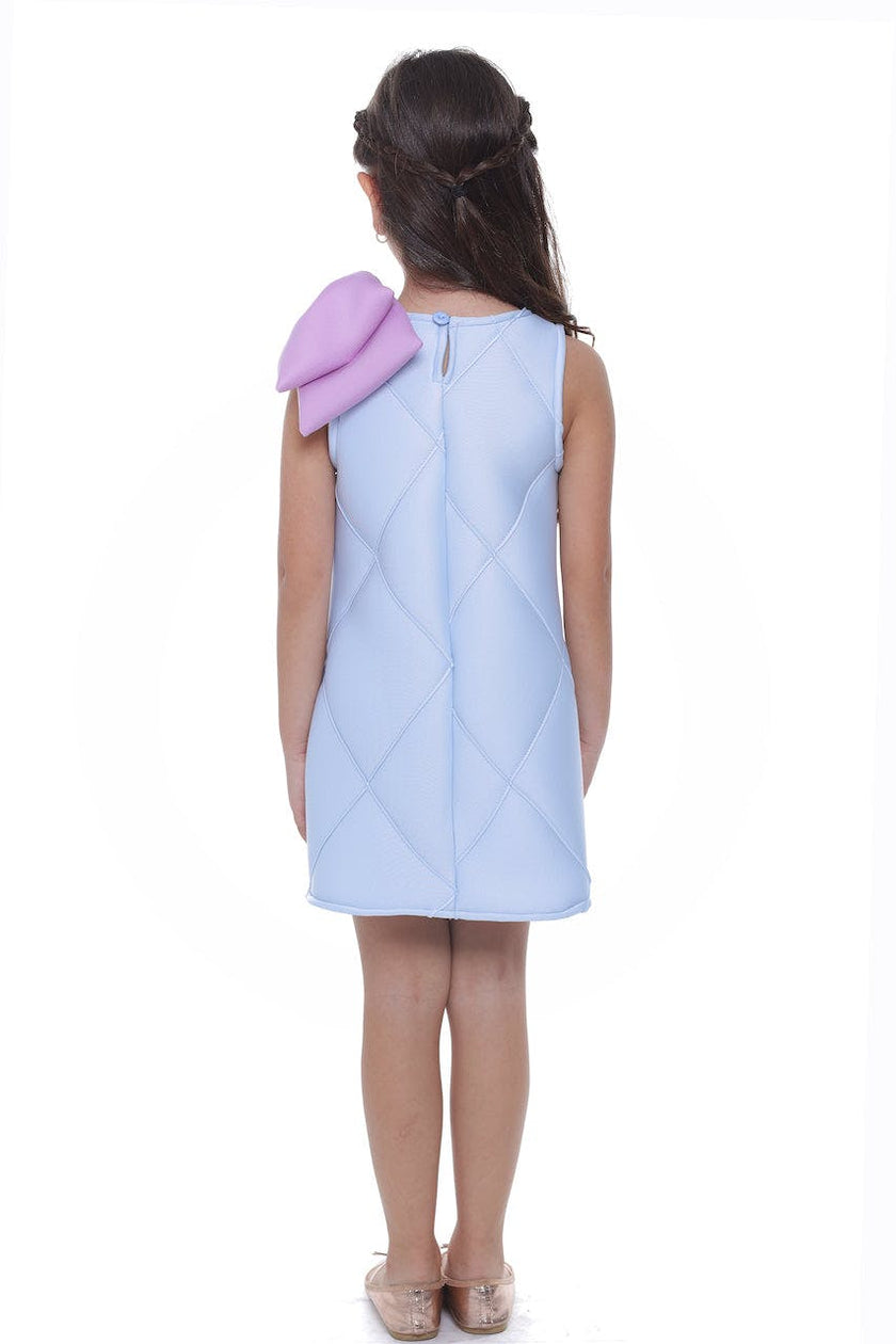 Blue Skylar Bow Dress