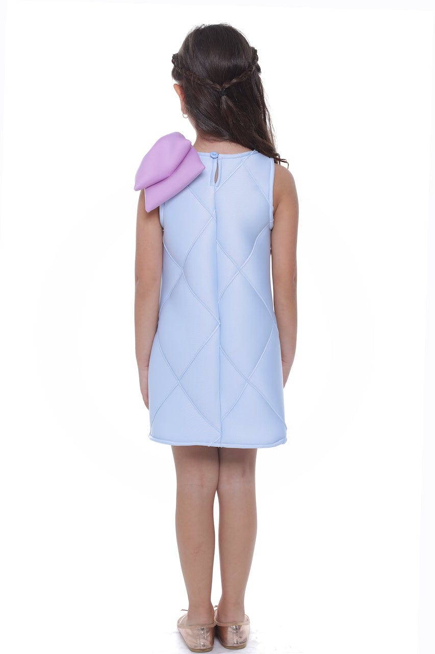 Blue Skylar Bow Dress