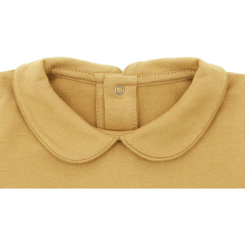 SS Organic Cotton Collared Bodysuit, Brown
