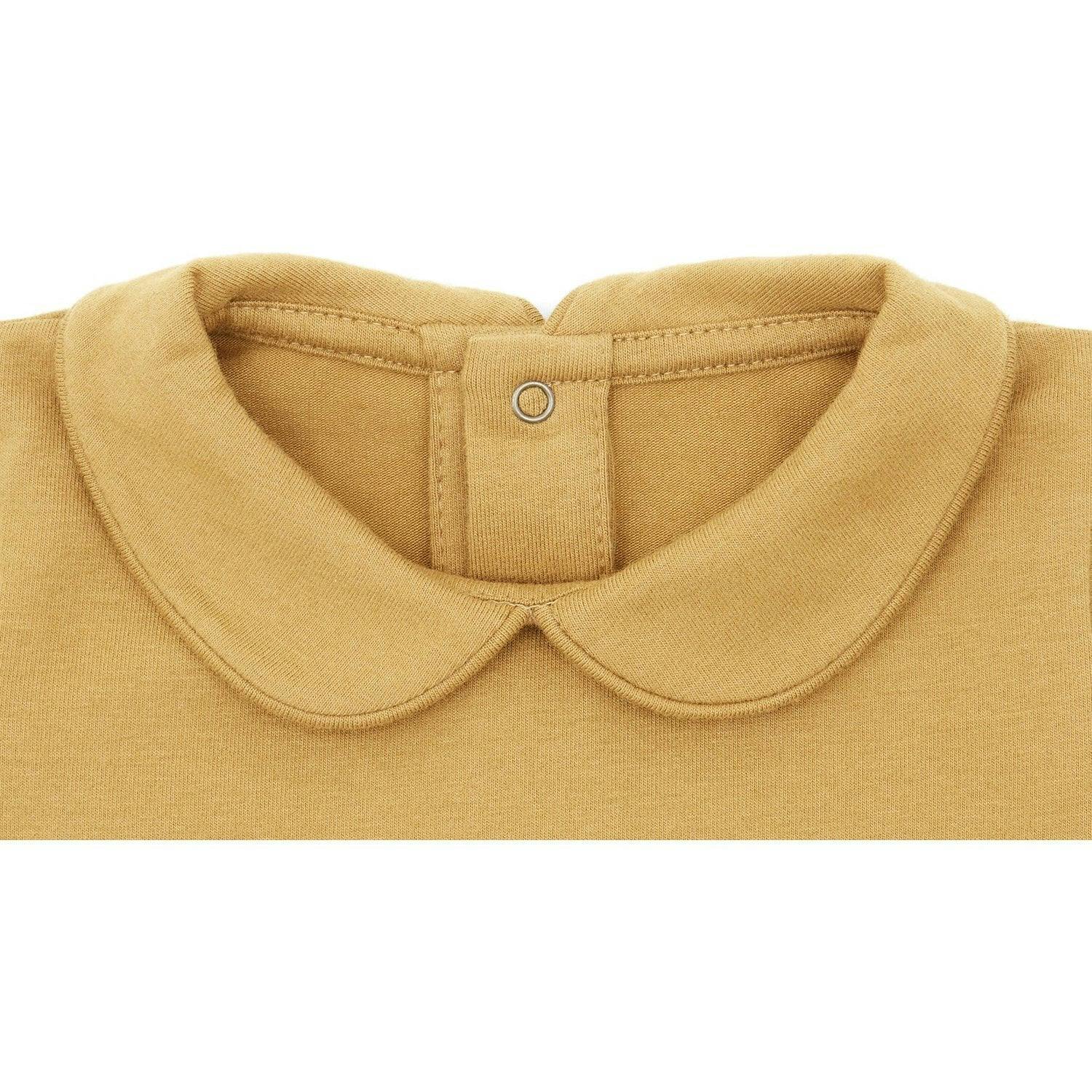 SS Organic Cotton Collared Bodysuit, Brown