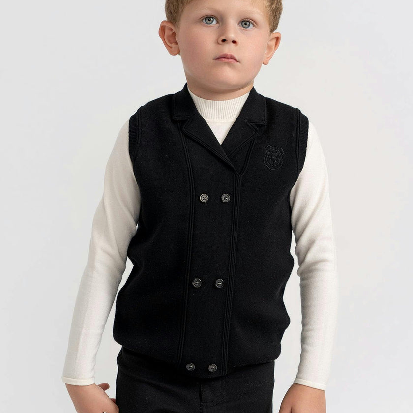 Double Breasted Vest Black