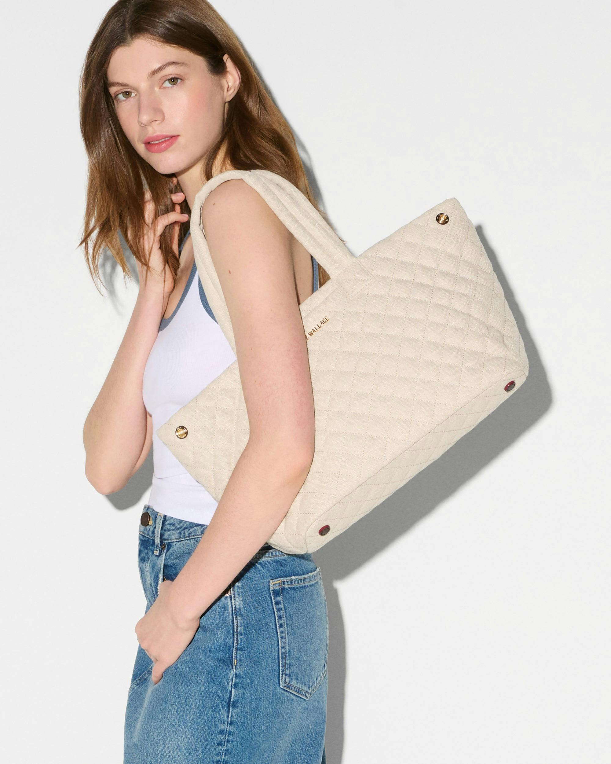 Sandy Linen Medium Metro City Tote