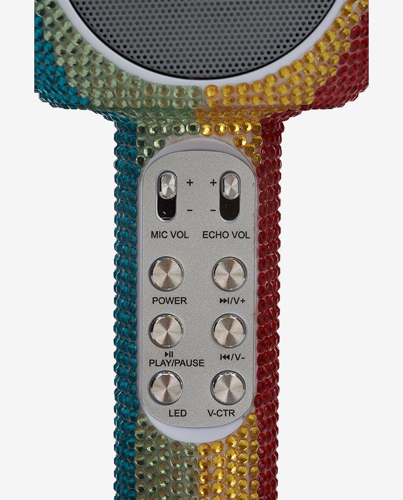 Rainbow Bling Karaoke Microphone & Bluetooth Speaker
