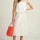 women's white linen wrap skirt