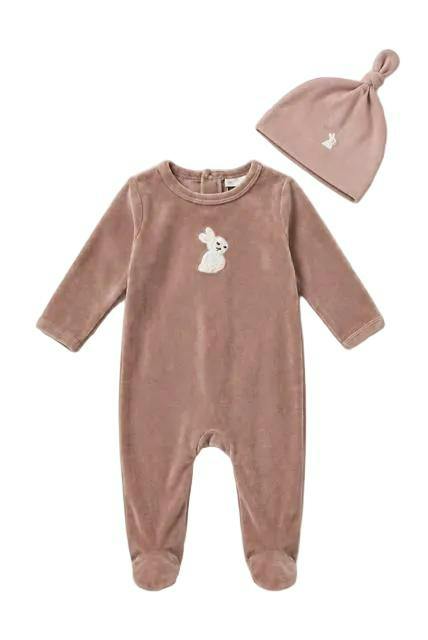Velour Bunny Footie