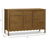 Ambrosia 9-Drawer Assembled Dresser in Natural Walnut