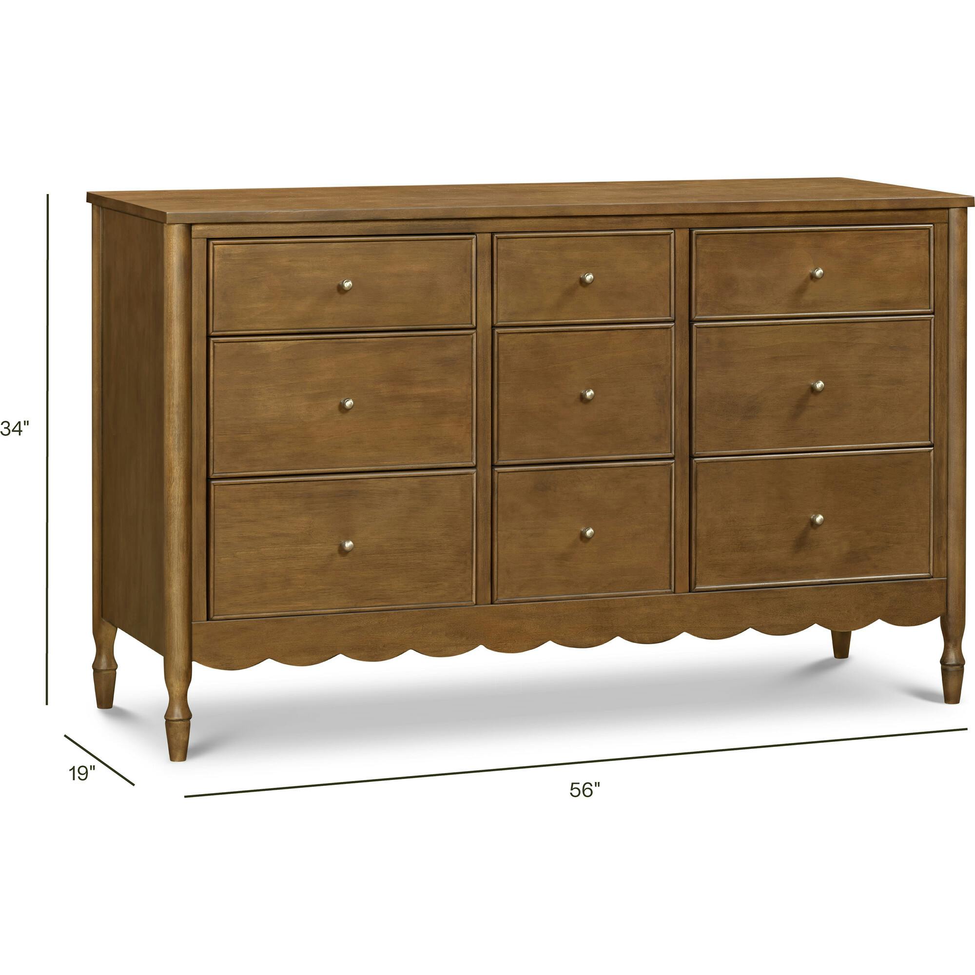 Ambrosia 9-Drawer Assembled Dresser in Natural Walnut