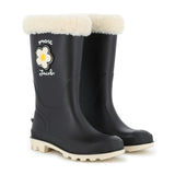 Black Daisy Rain Boots