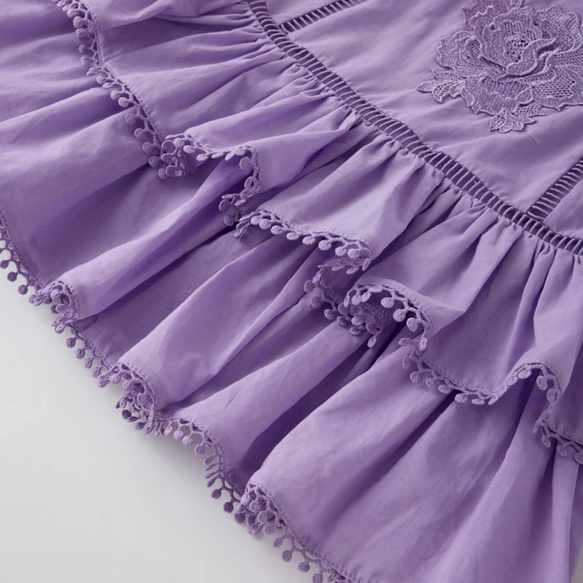Carloyn Frill Cotton Mini Dress
