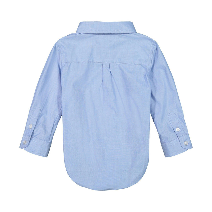 Infant Boy Blue Chambray Button-down Shirtzie™
