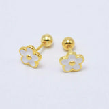 Flower Earrings (14K Gold Plated)