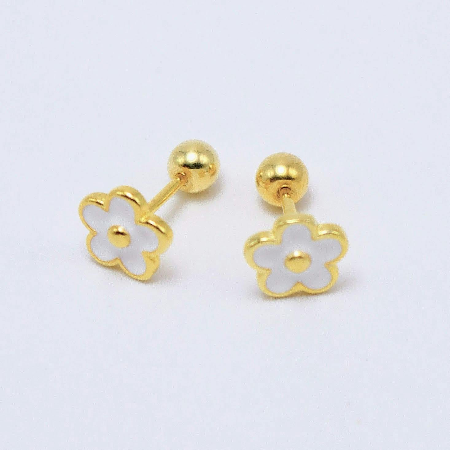 Flower Earrings (14K Gold Plated)