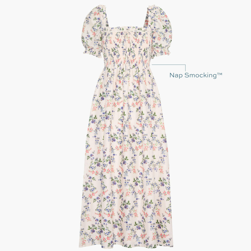 The Scarlett Nap Dress - Pink Scallop Bow Chintz