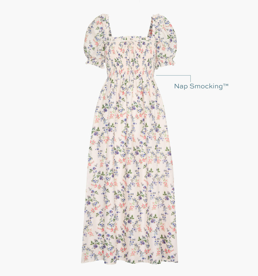 The Scarlett Nap Dress - Pink Scallop Bow Chintz