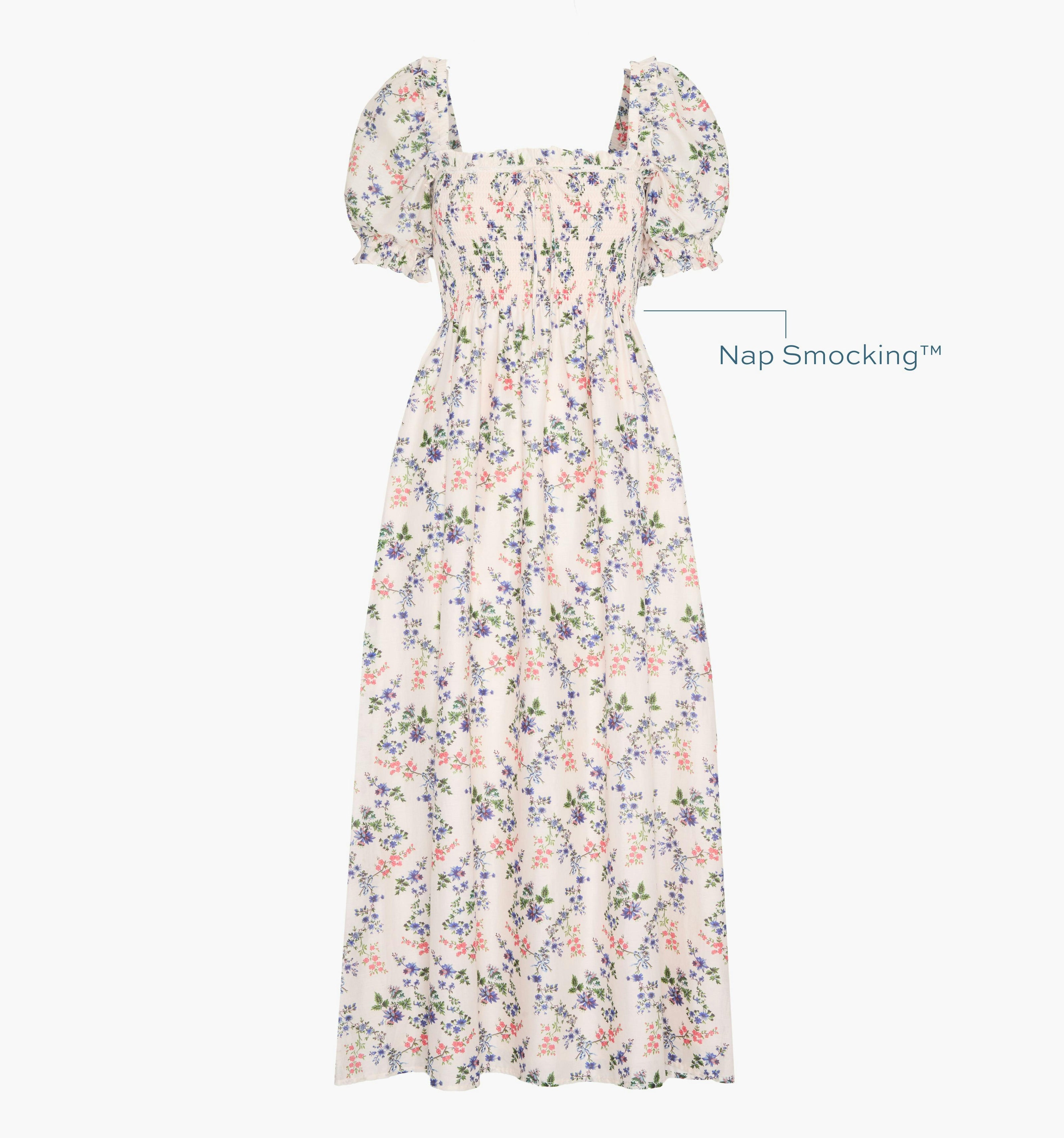 The Scarlett Nap Dress - Pink Scallop Bow Chintz