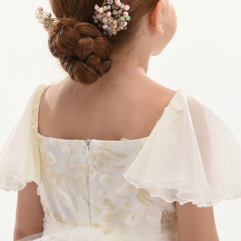 Cream Jolene Polka Dot Applique Dress