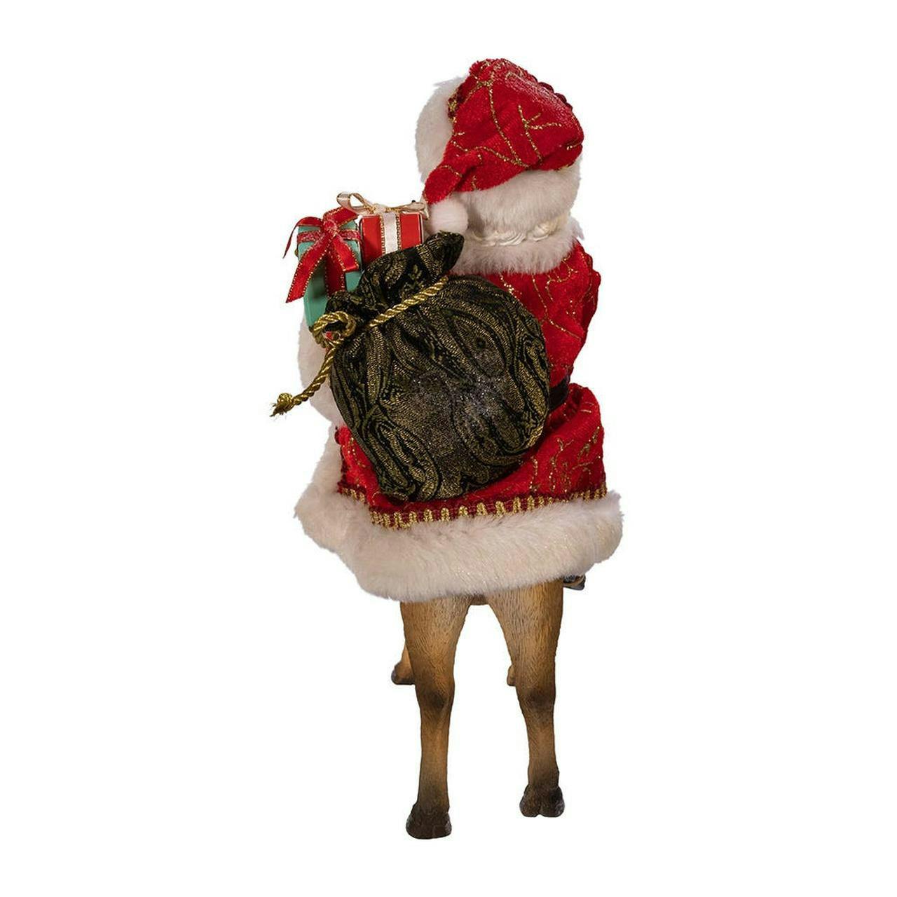 Kurt Adler 11.5-Inch Fabriché Santa on Reindeer