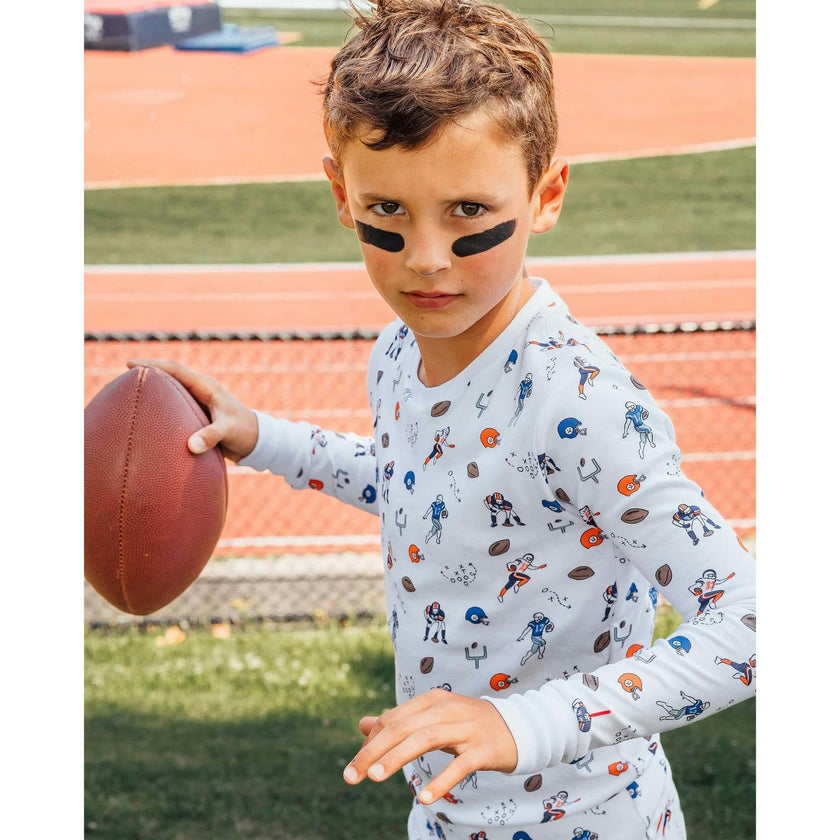 The Organic Long Sleeve Pajama Set [Football]