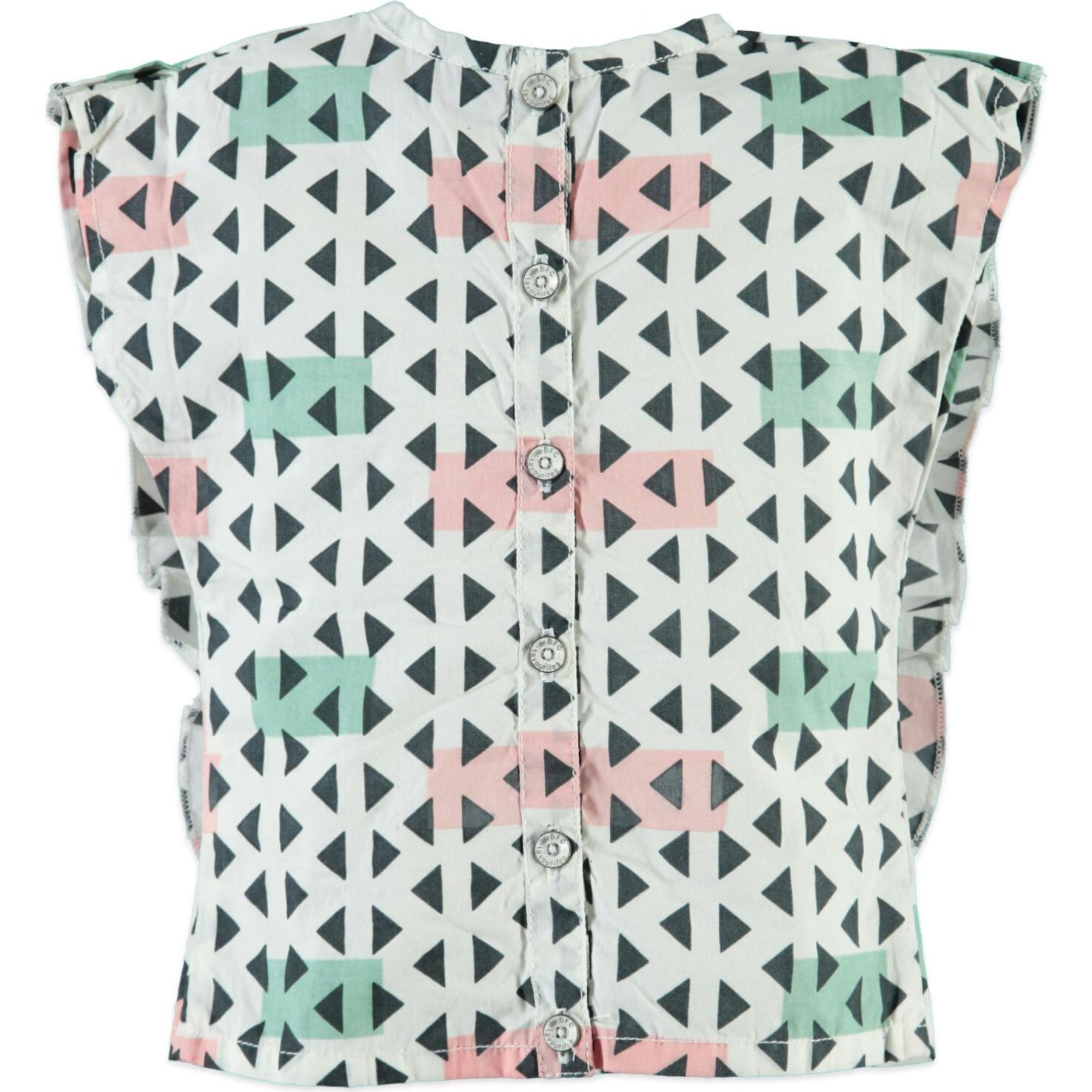 Geometric Ruffle Top