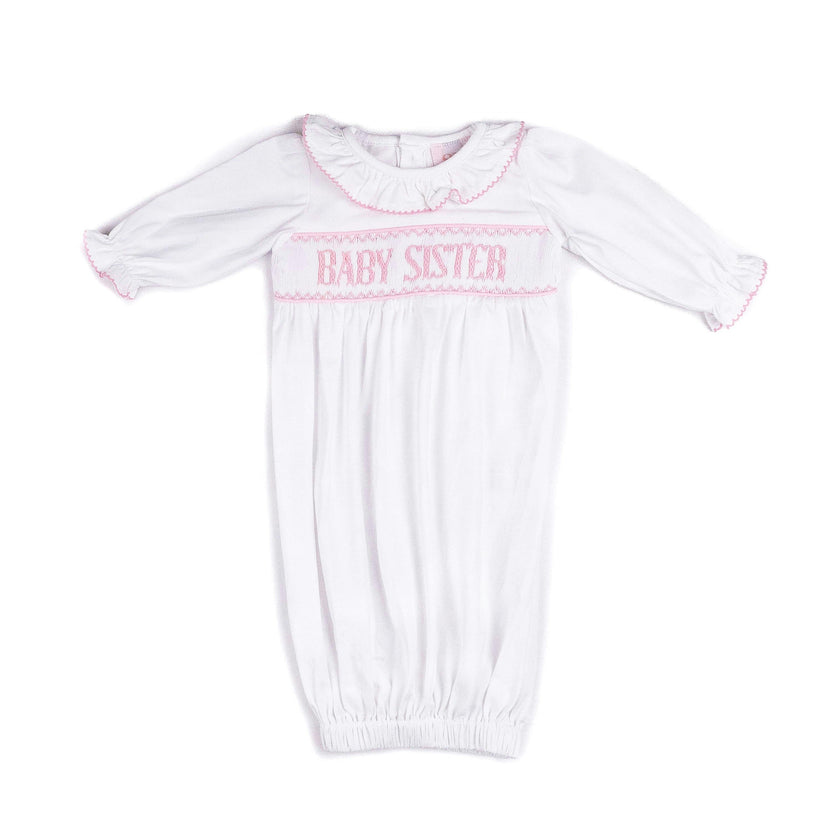 Baby Sister Gown - White/Pink