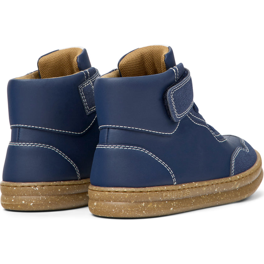 Runner Four Ankle Velcro Closure Leather Sneakers, Blue