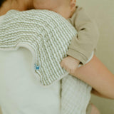 Cotton Muslin Burp Cloth - Grey Stripe