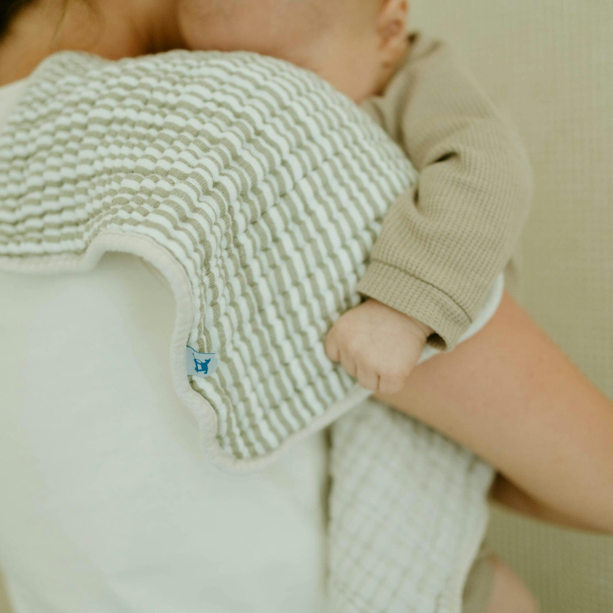 Cotton Muslin Burp Cloth - Grey Stripe