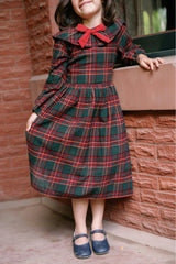 Mini Maisy Long Sleeve Dress in Evergreen Plaid