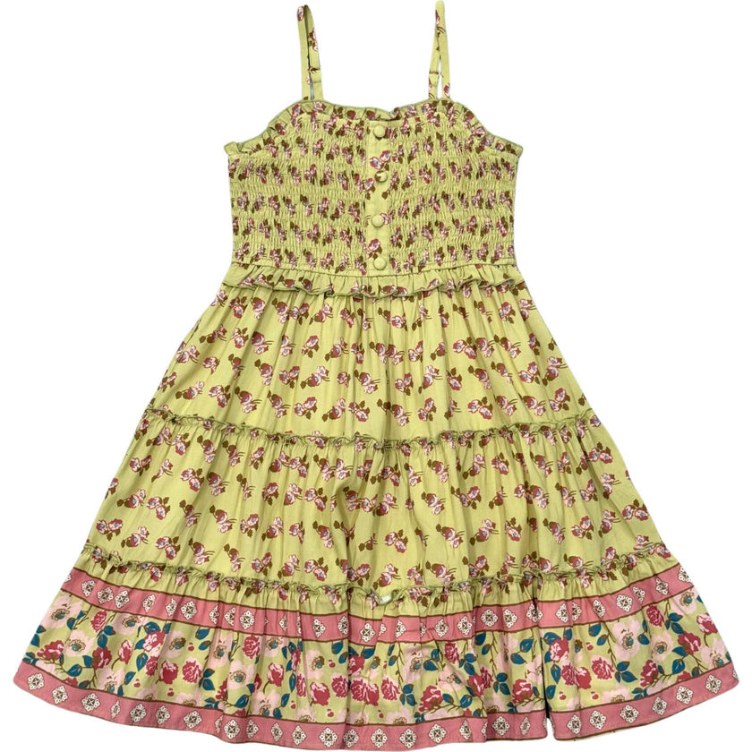 Smock Button Front Tiered Dress